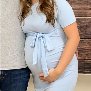 Baby blue maternity dress